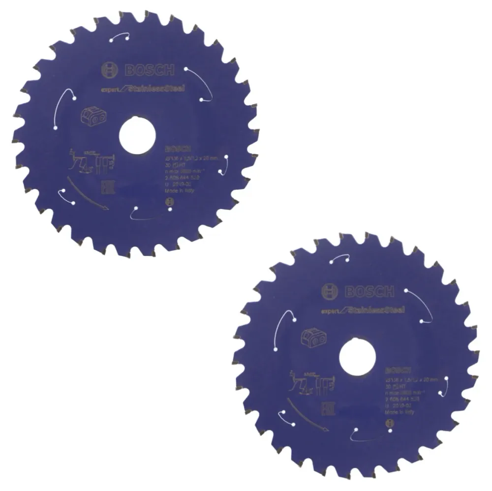 Hoja de sierra circular Bosch Expert para acero inoxidable 136 x 1,5 x 20 / 15.875 mm 30 dientes (2x 2608644530 ) Bosch Pr...