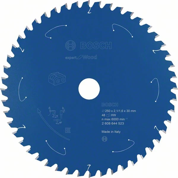 Hoja de sierra circular Bosch Expert para madera 250 x 1,6 x 30 mm 48 dientes para madera (2608644523) Bosch Professional