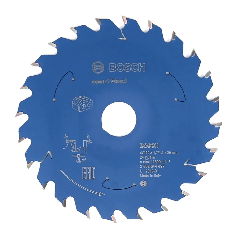 Hoja de sierra circular Bosch Expert para madera 120 x 1,2 x 20 mm 24 dientes para madera (2608644497) Bosch Professional
