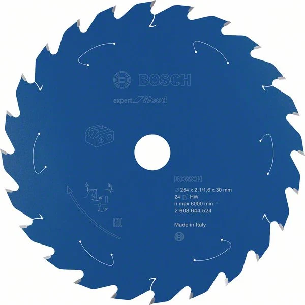 Hoja de sierra circular Bosch Expert Wood 254 x 1,6 x 30 mm 24 dientes para madera (2608644524) Bosch Professional