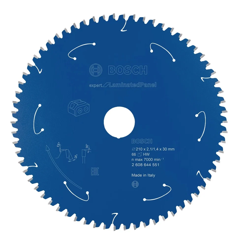 Hoja de sierra circular Expert para tablero laminado Bosch Professional 210 x 30 x 2,1 mm 66 dientes ( 2608644551 )