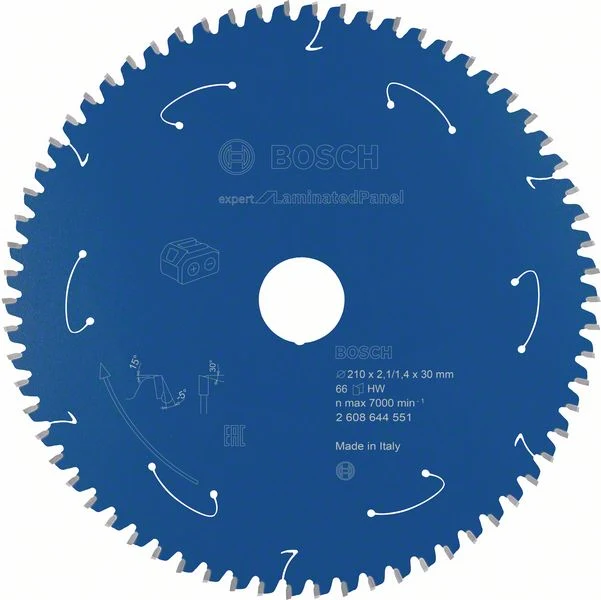 Hoja de sierra circular Expert para tablero laminado Bosch Professional 210 x 30 x 2,1 mm 66 dientes ( 2608644551 )