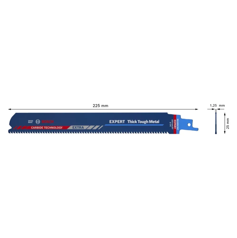 Hoja de sierra de sable Bosch EXPERT Thick Tough Metal S 1155 CHC 225 mm 10 piezas (2608900370) Tecnologí de carburo Bosch...