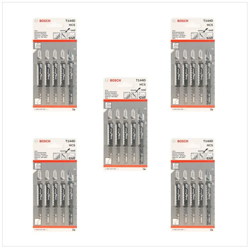 Hojas de sierra de calar Bosch T 144 D Speed para madera 25 piezas 100 mm (2608630040) Bosch Professional