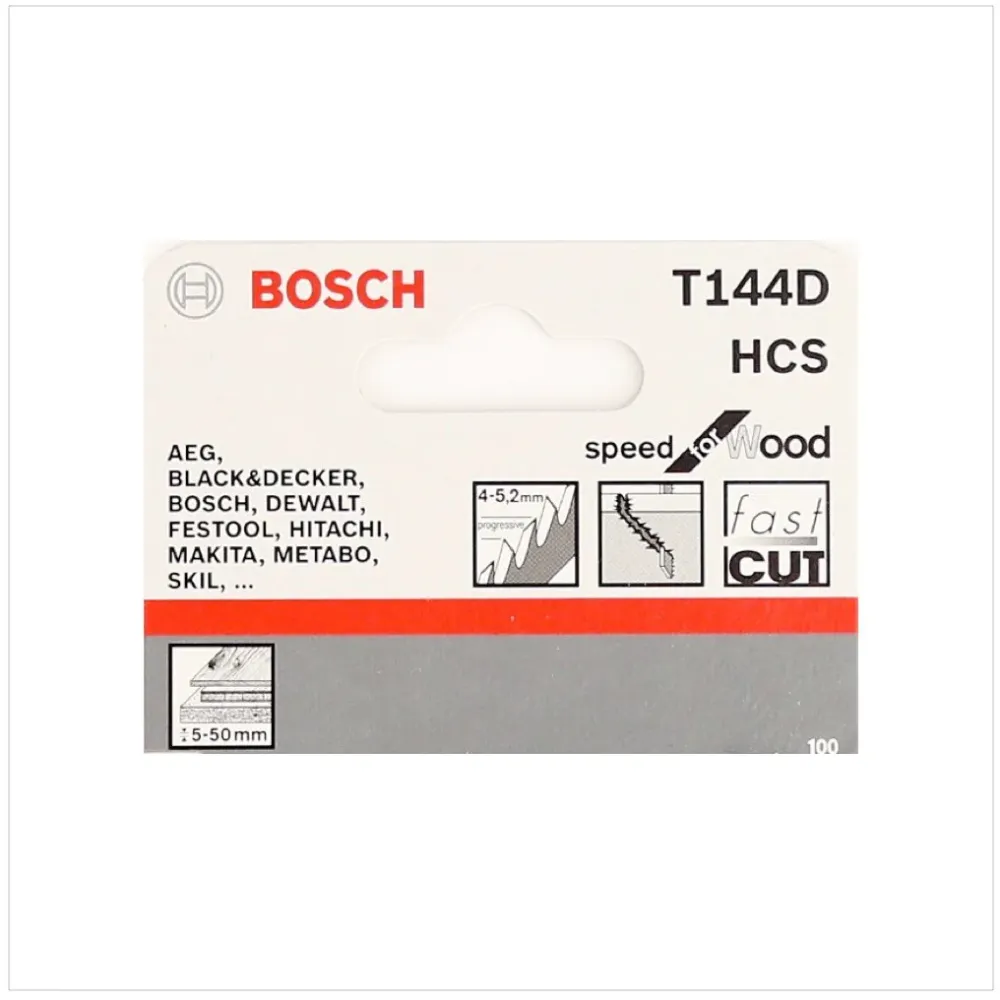Hojas de sierra de calar Bosch T 144 D Speed para madera 25 piezas 100 mm (2608630040) Bosch Professional