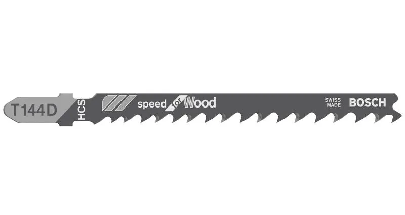 Hojas de sierra de calar para madera Bosch T 144 D - 100 piezas, diseño de dientes triscados, para sierras de calar con so...