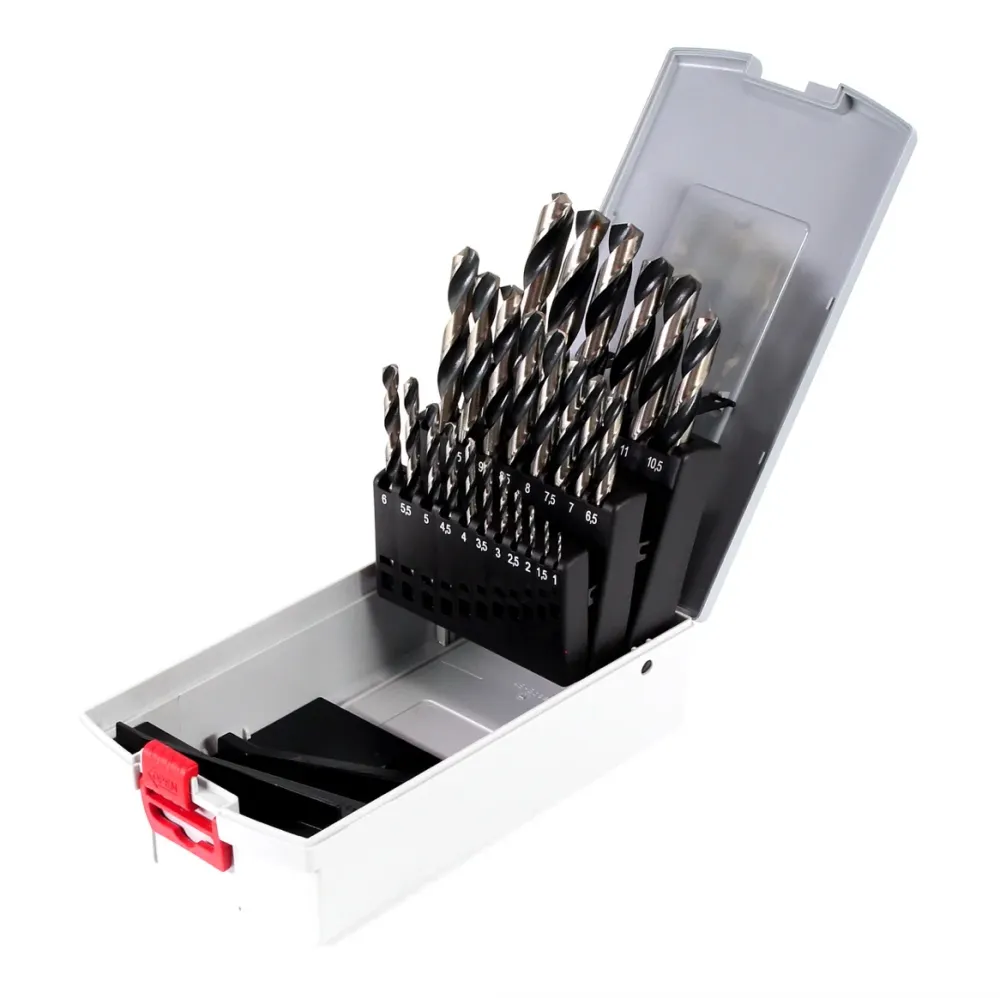 Juego de brocas espirales para metal Pro Box 25 pzas. HSS PointTeQ, 1.0-13.0 en práctica caja ( 2608577352 ) Bosch Profess...