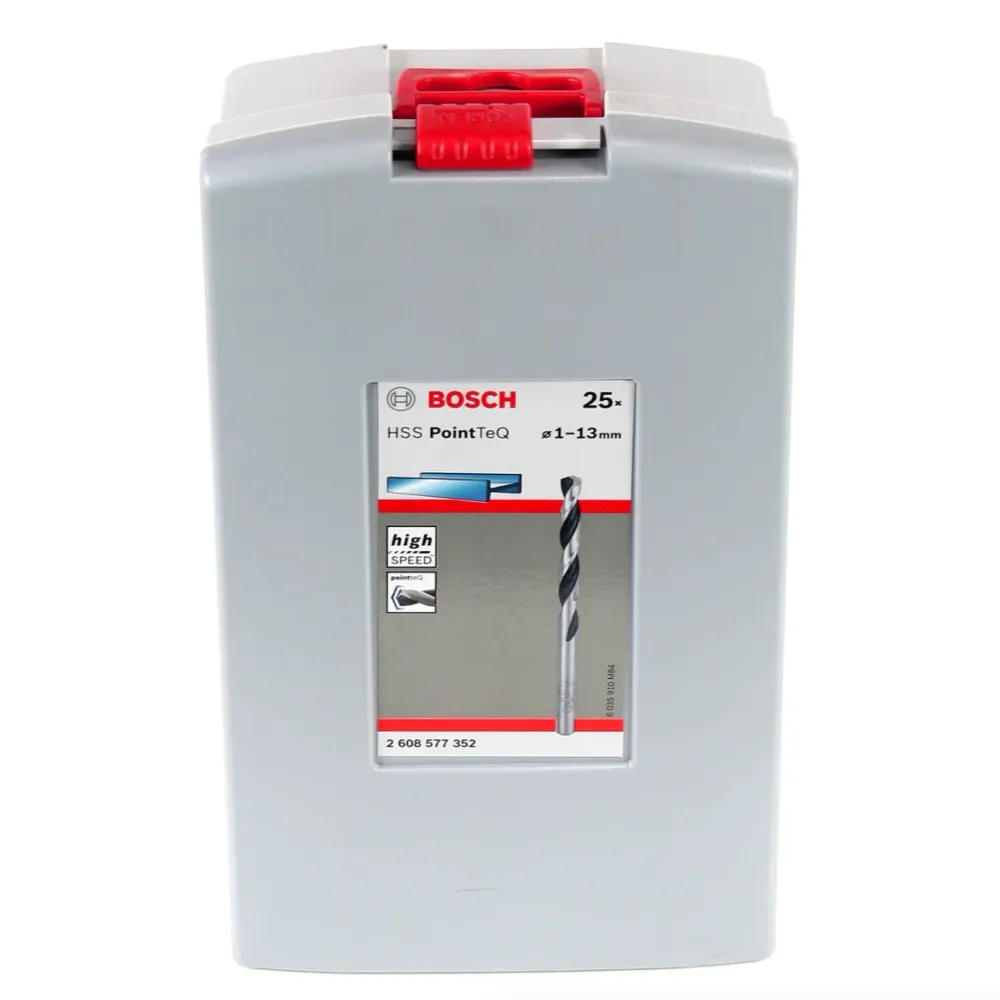Juego de brocas espirales para metal Pro Box 25 pzas. HSS PointTeQ, 1.0-13.0 en práctica caja ( 2608577352 ) Bosch Profess...