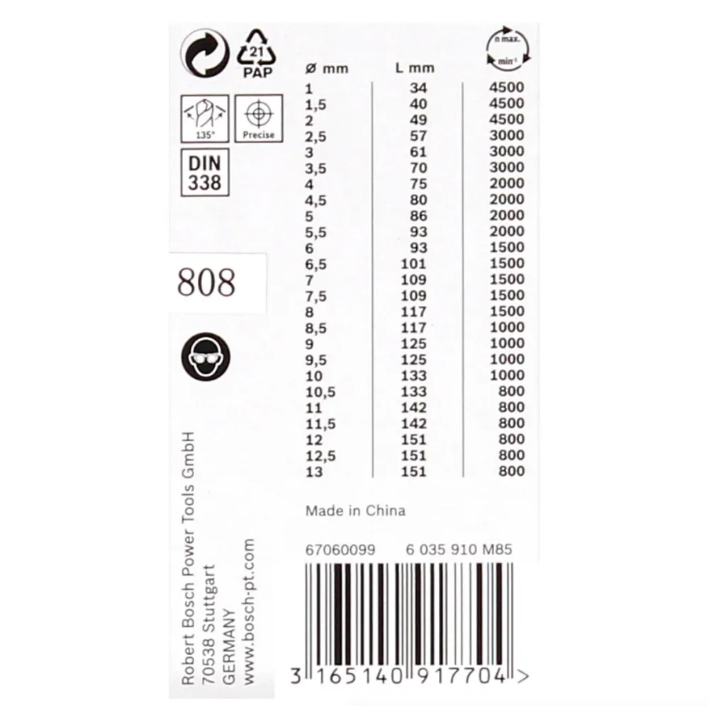 Juego de brocas espirales para metal Pro Box 25 pzas. HSS PointTeQ, 1.0-13.0 en práctica caja ( 2608577352 ) Bosch Profess...