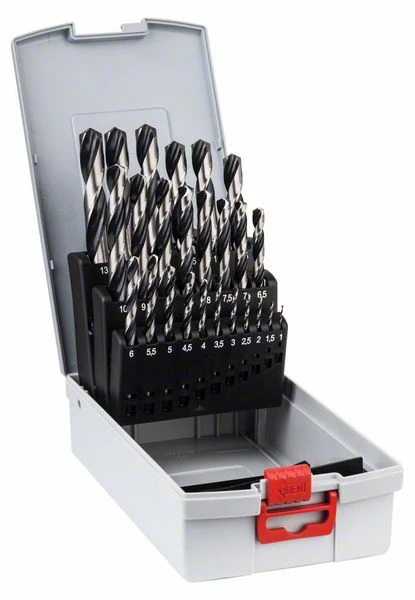 Juego de brocas espirales para metal Pro Box 25 pzas. HSS PointTeQ, 1.0-13.0 en práctica caja ( 2608577352 ) Bosch Profess...