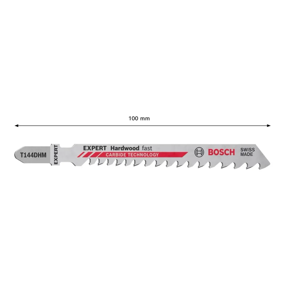 Juego de 3 hojas de sierra de calar rápidas para madera dura Bosch Expert T 144 DHM ( 2608900541 ) Tecnologí de metal duro...