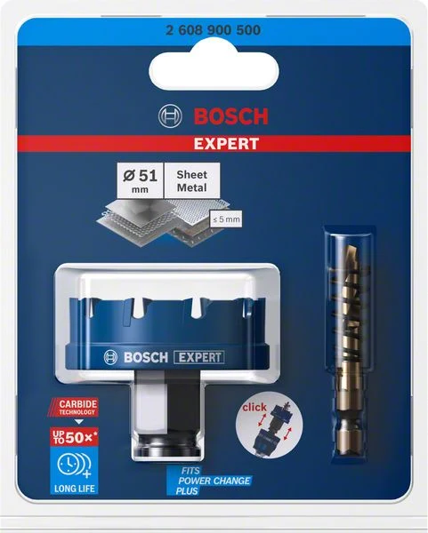 Sierra de corona BOSCH Expert Sierra para chapa diámetro 51 mm profundidad de corte 5 mm (4000800275)