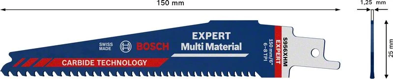 Sierra de sable BOSCH Expert multi-material longitud 150 mm anchura 25 mm ( 4000837468 )