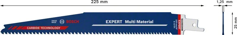 Sierra de sable BOSCH Expert multi-material longitud 225 mm anchura 25 mm ( 4000837471 )