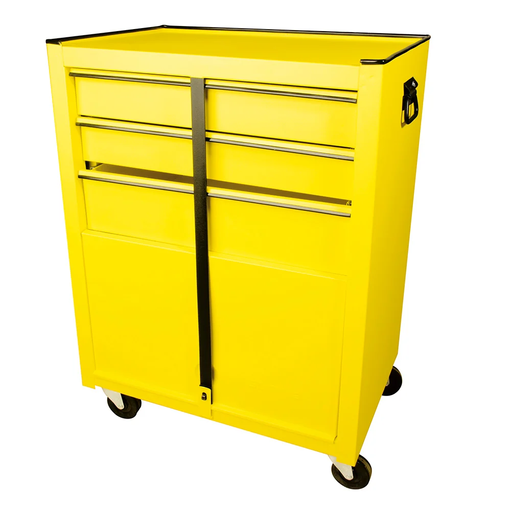 Gabinete metalico organizador movil 3 gavetas amarillo 26" Casa Ferretera Poniente