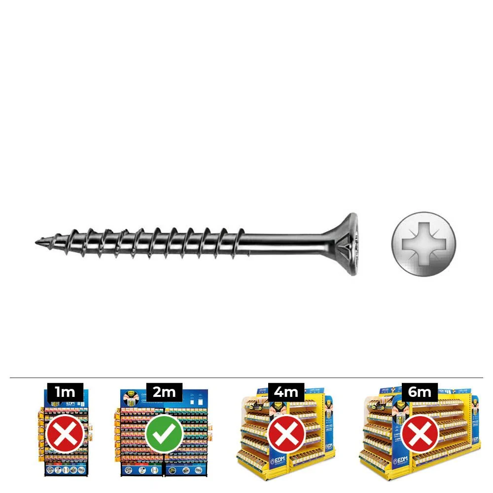 CAJA 100 unid. TORNILLO MADERA AVELLANADO PZ R/PARC REF VLOXP Ø4 x 70 mm ZINCADO CELO
