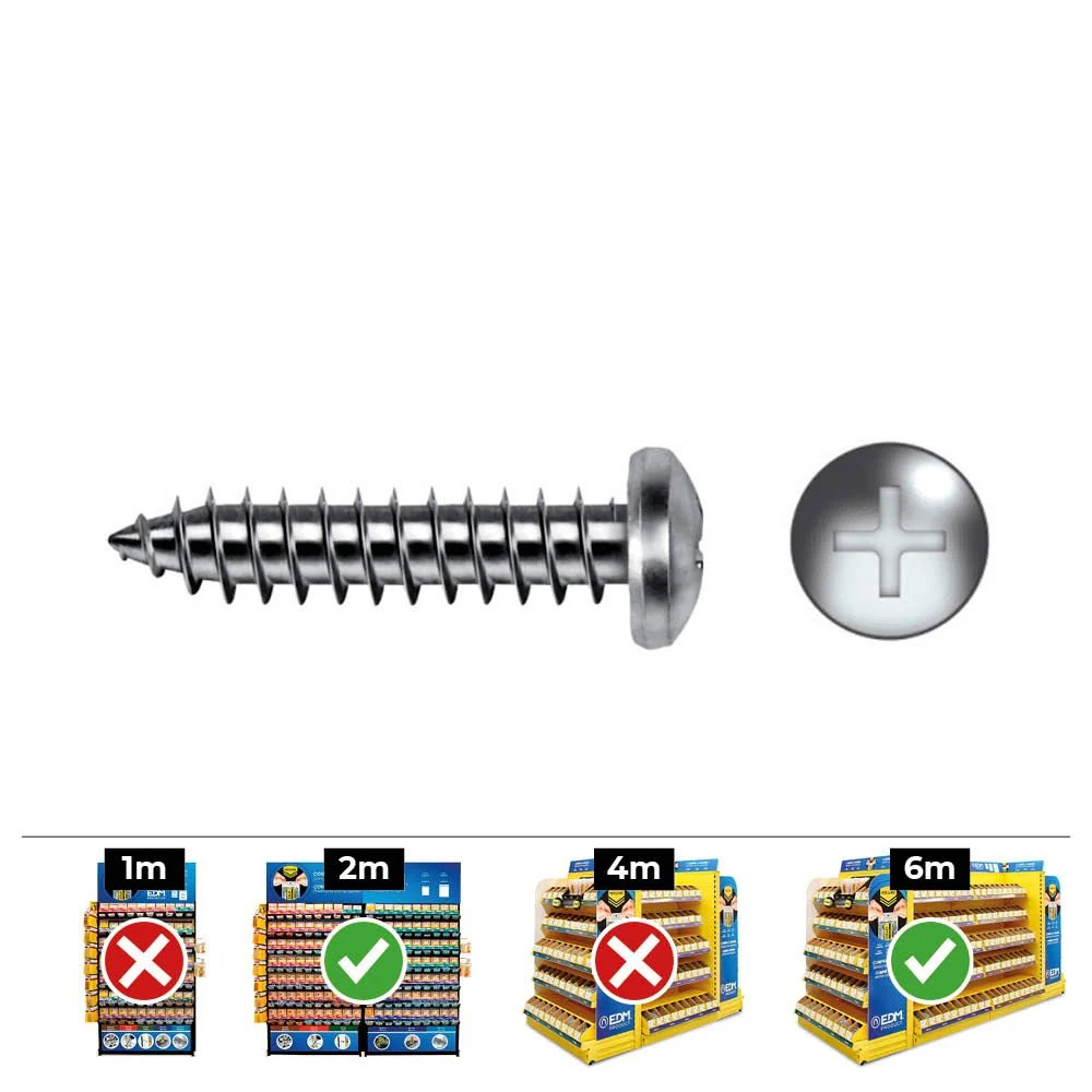CAJA 250 unid. TORNILLO CHAPA ALOMADA PHILIPS DIN/REF 7981 3,5x38mm ZINCADO CELO