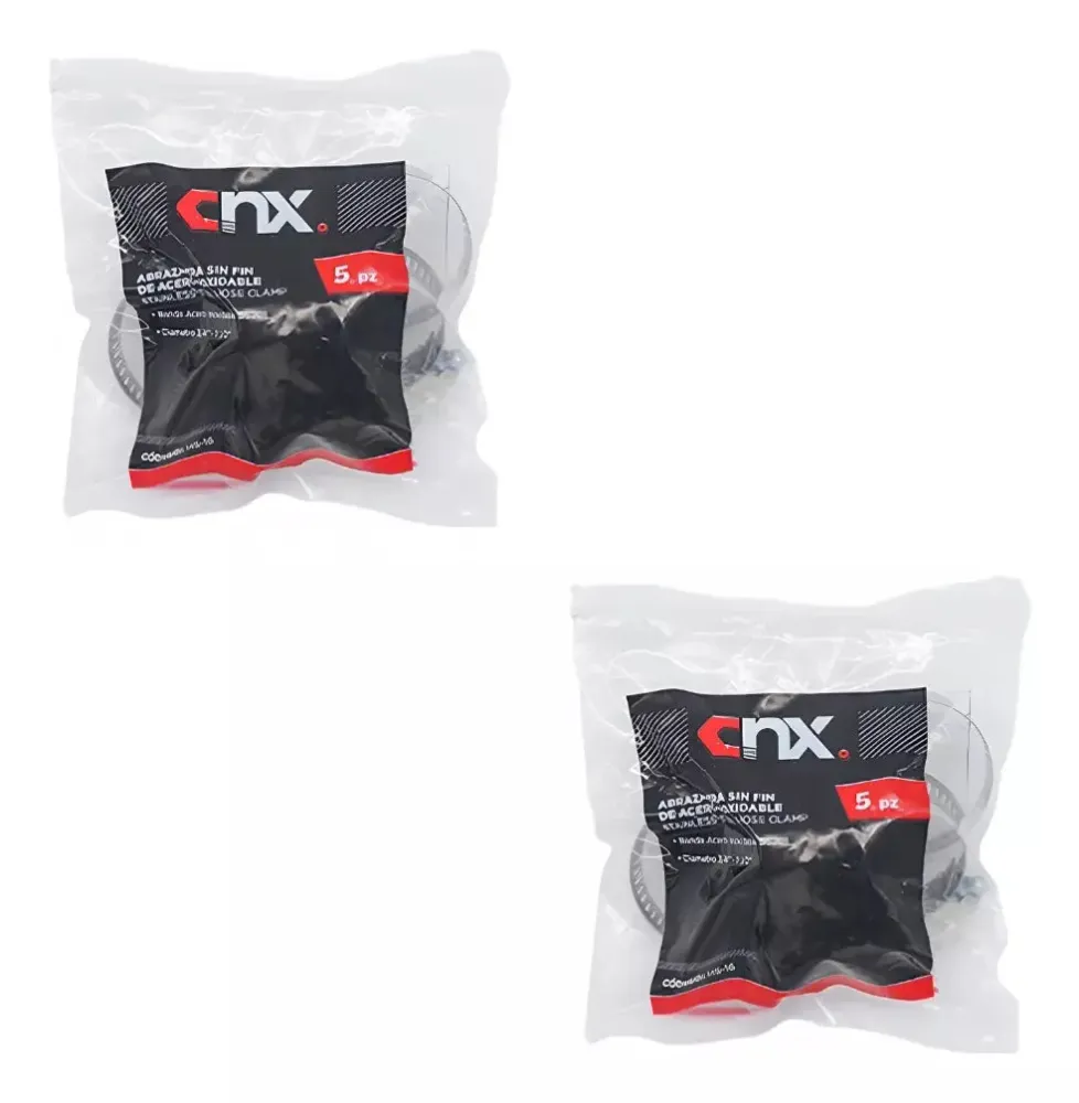 10 Piezas Abrazadera Sin Fin Cnx Acero 1 1/2'' - 2 1/4''