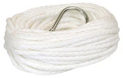Línea de anclaje de polietileno blanco de 3/8" x 75' con gancho Lehigh Group P8024u0075bg Crawford-Lehigh Group