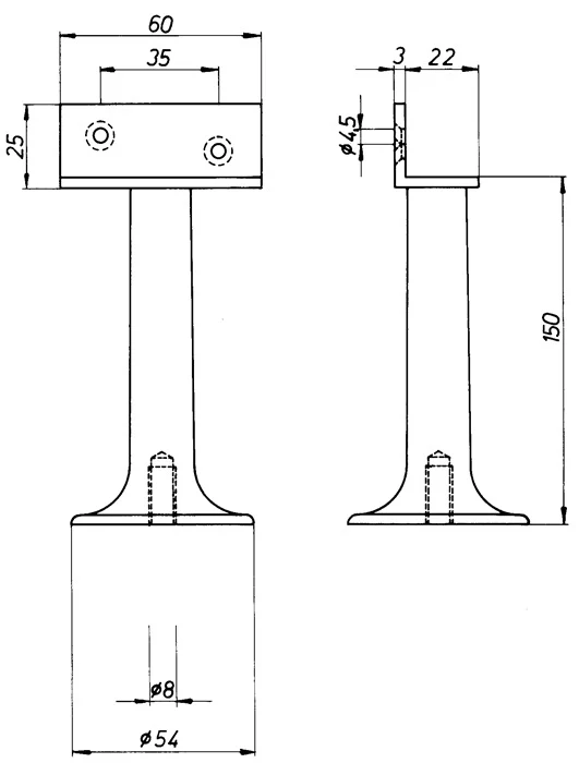 Soporte de tabique DENI ( 3000259233 ) anchura 60 mm altura 150 mm
