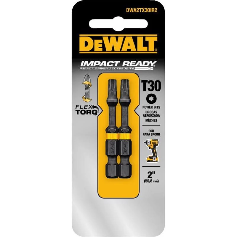 Broca de impacto eléctrica T30X2" 2 piezas DeWalt