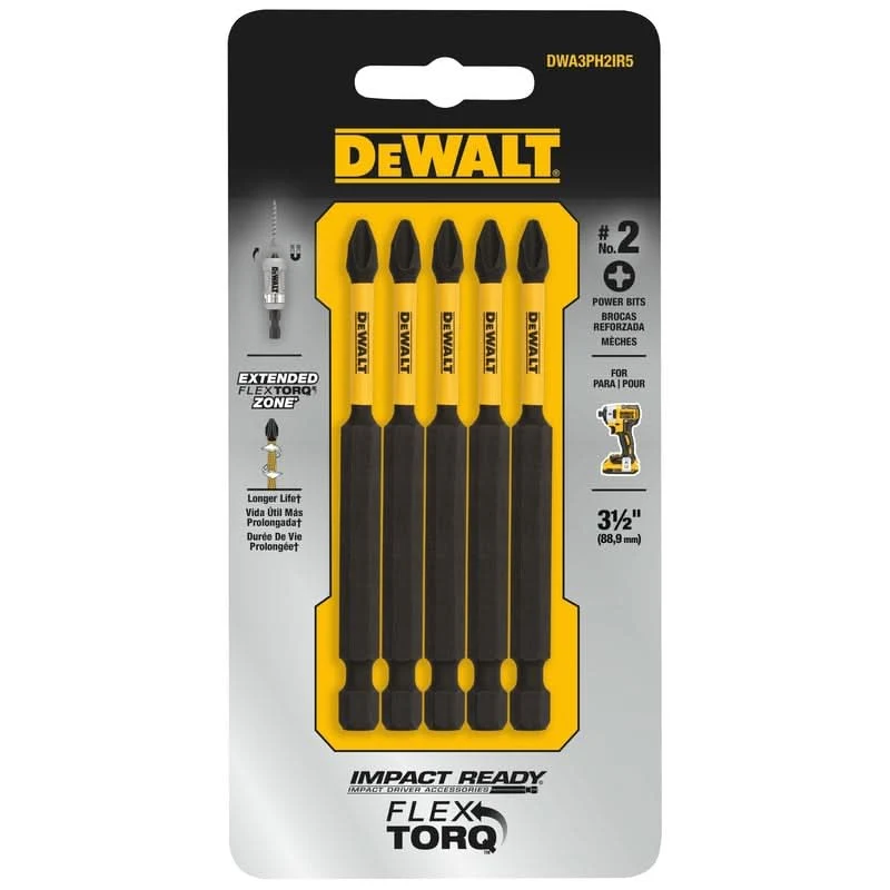 Broca de impacto n.° 2 x 3,5", 5 piezas DeWalt
