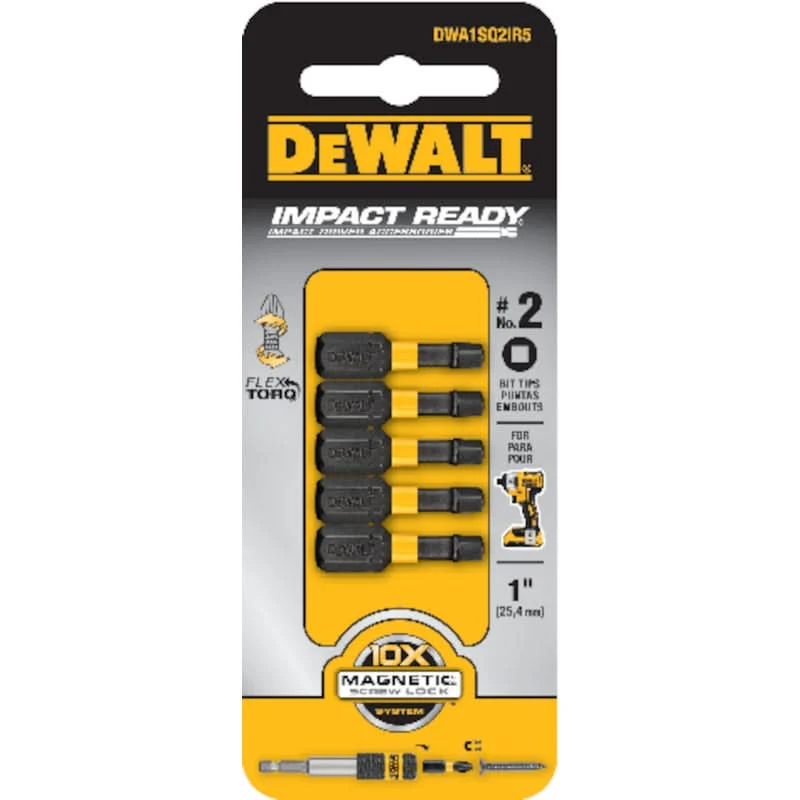 Broca de impacto n.° 2 x 1", 5 piezas DeWalt