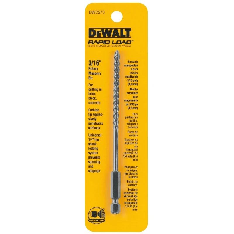 Broca para mamposterí con vástago hexagonal de 3/16" DeWalt