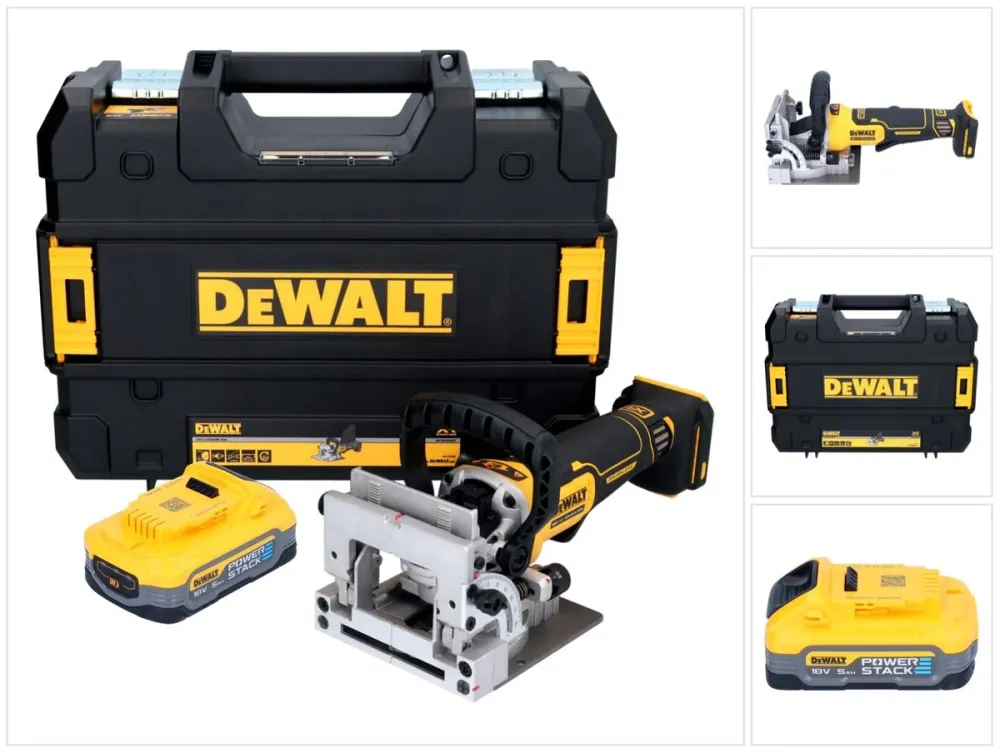 Fresa plana sin cable DeWalt DCW 682 NT 18 V 102 x 20 mm sin escobillas + 1x baterí Powerstack 5,0 Ah + TSTAK - sin cargador