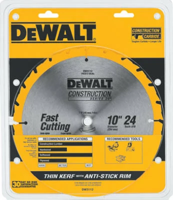 Hoja de sierra de 10" 24T Carb DeWalt