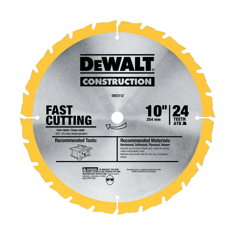 Hoja de sierra de 10" 24T Carb DeWalt