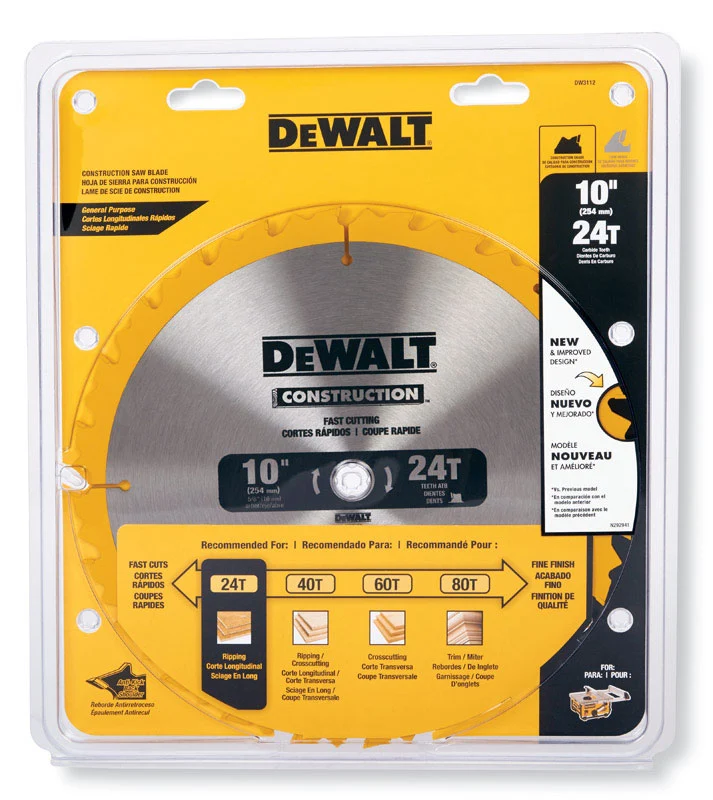 Hoja de sierra de 10" 24T Carb DeWalt