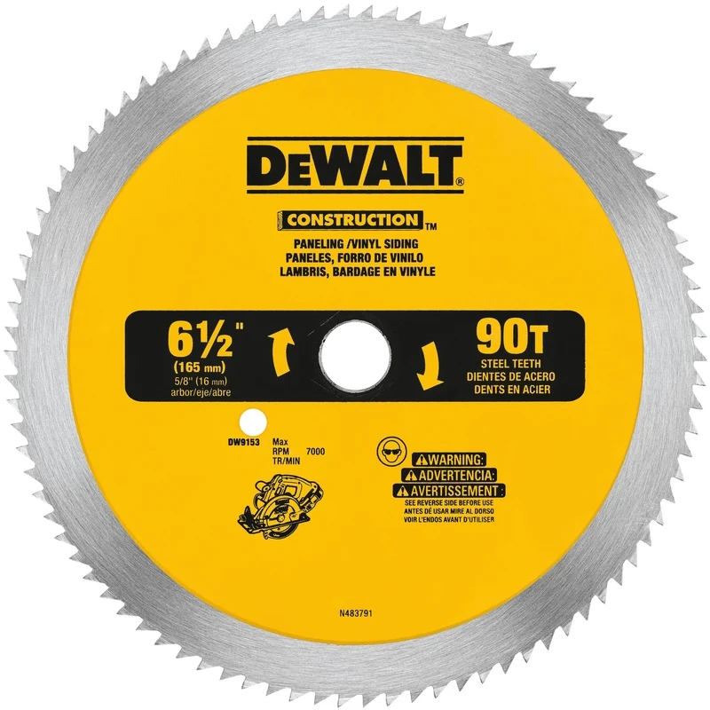 Hoja de sierra de 6-1/2" 90T DeWalt