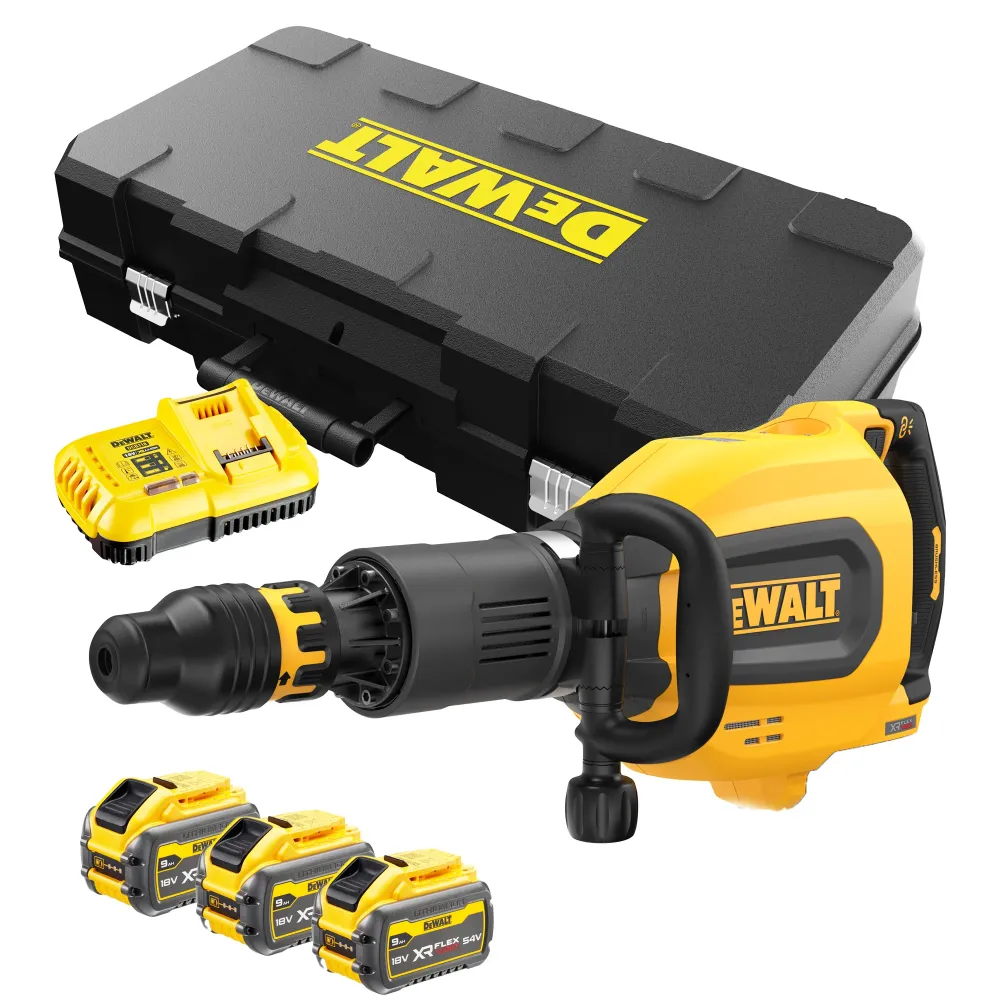 Martillo de demolición Dewalt Baterí recargable DCH911X3-QW de 54 V y 9 Ah