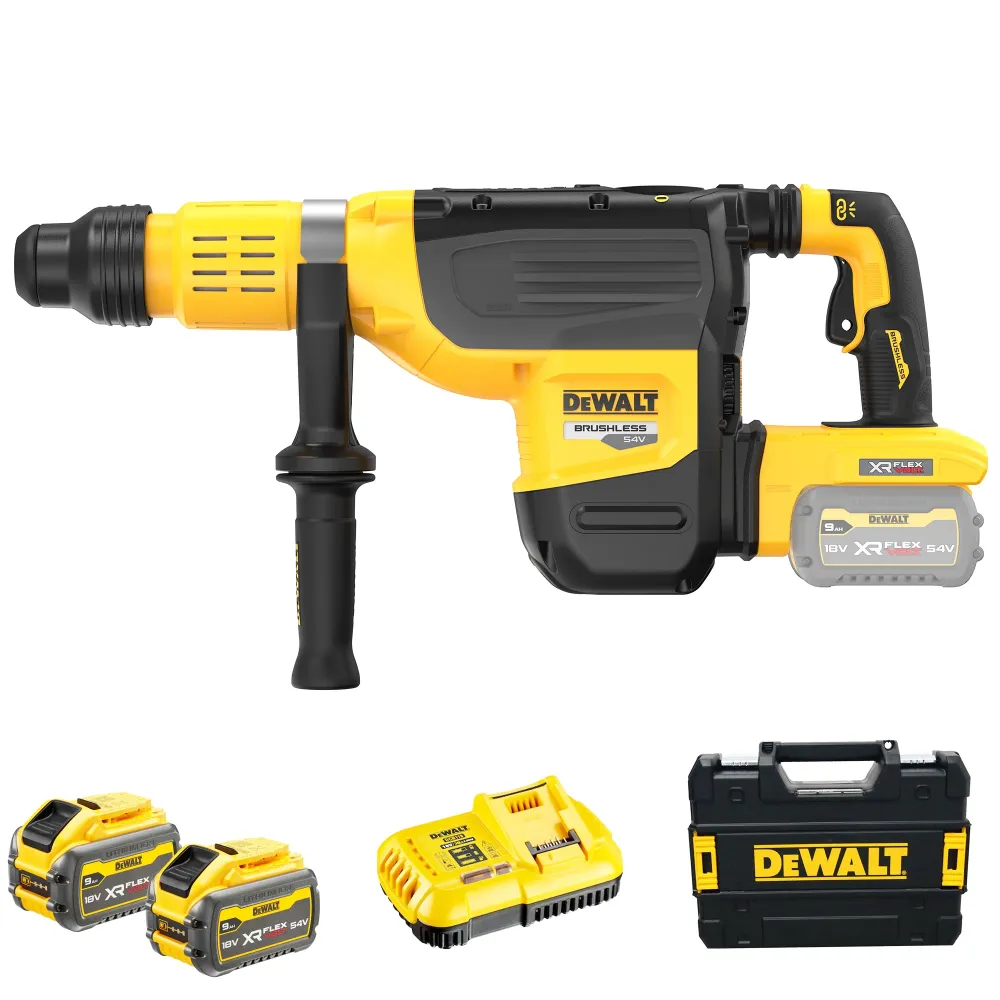 Martillo perforador de demostración Dewalt Baterí recargable DCH775X2-QW de 54 V y 9 Ah