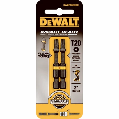 Punta Torx T20 de 2" Ir, paquete de 2 DeWalt