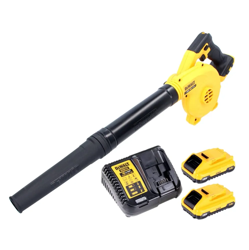 Soplador / soplador de hojas baterí DeWalt DCV 100 L2 18 V + 2x baterías 3,0 Ah + cargador