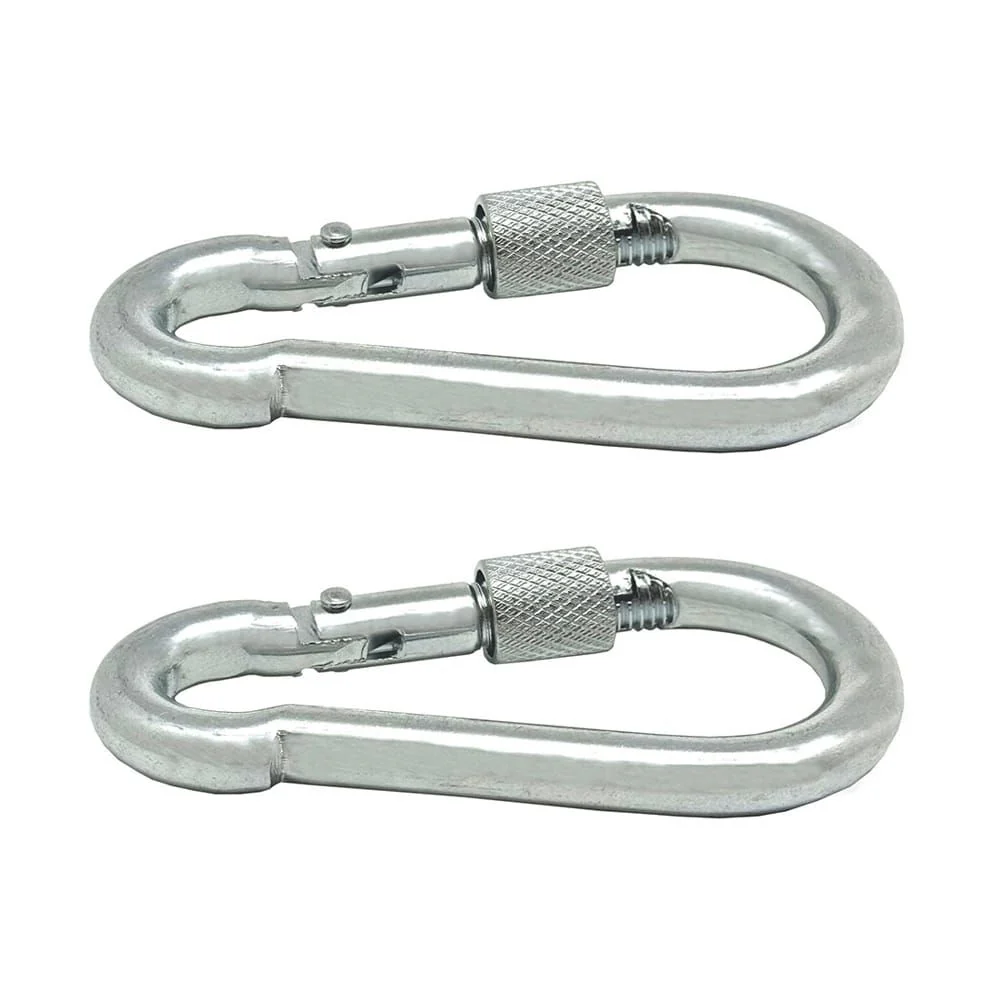 MOSQUETÓN BOMBERO CON SEGURO, MSQ02, ACERO GALVANIZADO, 6 x 60 mm. 2 unidades EDM