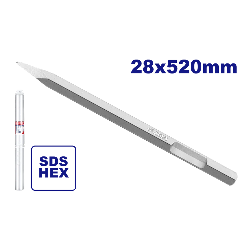 CINCEL DE PUNTA HEXAGONAL DE 28 X 520 MM PARA ULDBRH2201. MARCA EMTOP
