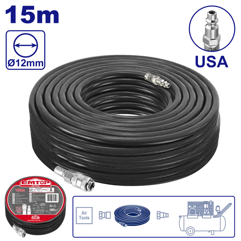 Manguera para compresor de 50 pies, Emtop, ULAHE2E15
