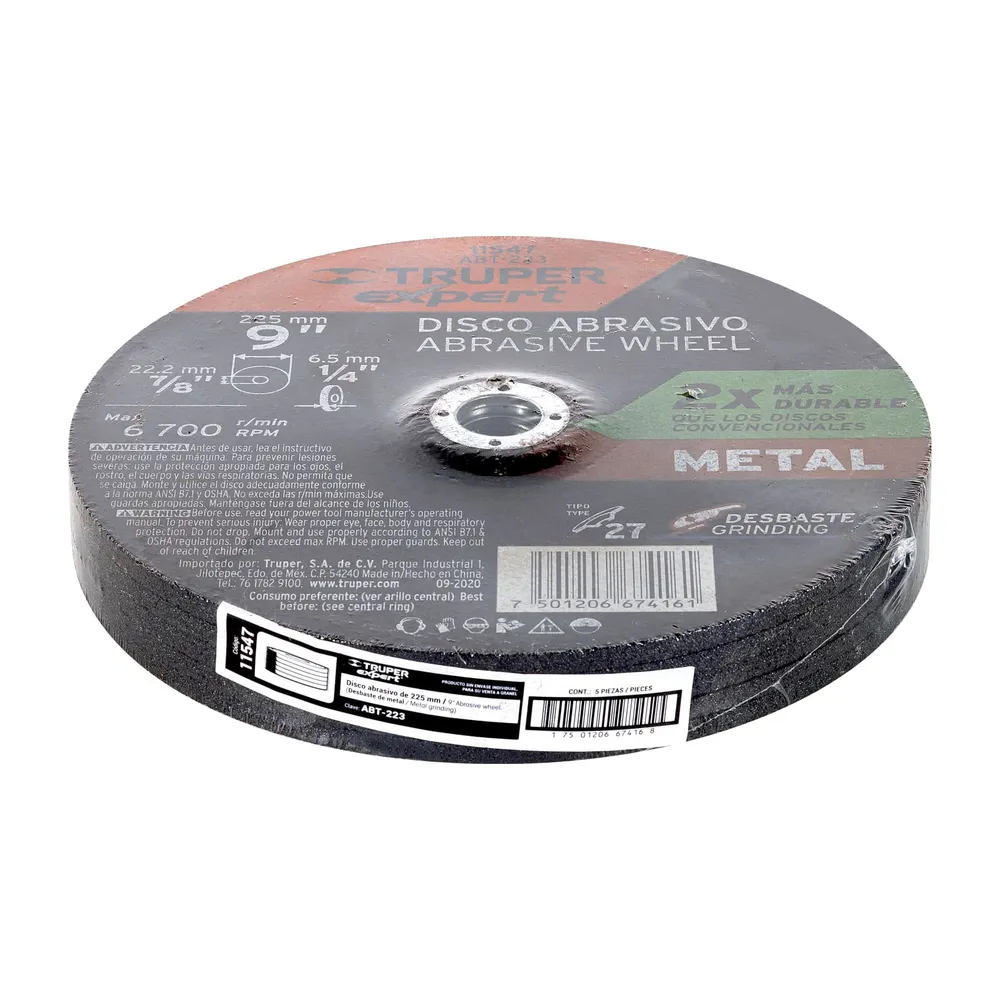 Disco Tipo 27 de 9' x 6.4 mm desbaste de metal, Expert 11547 ABT-223