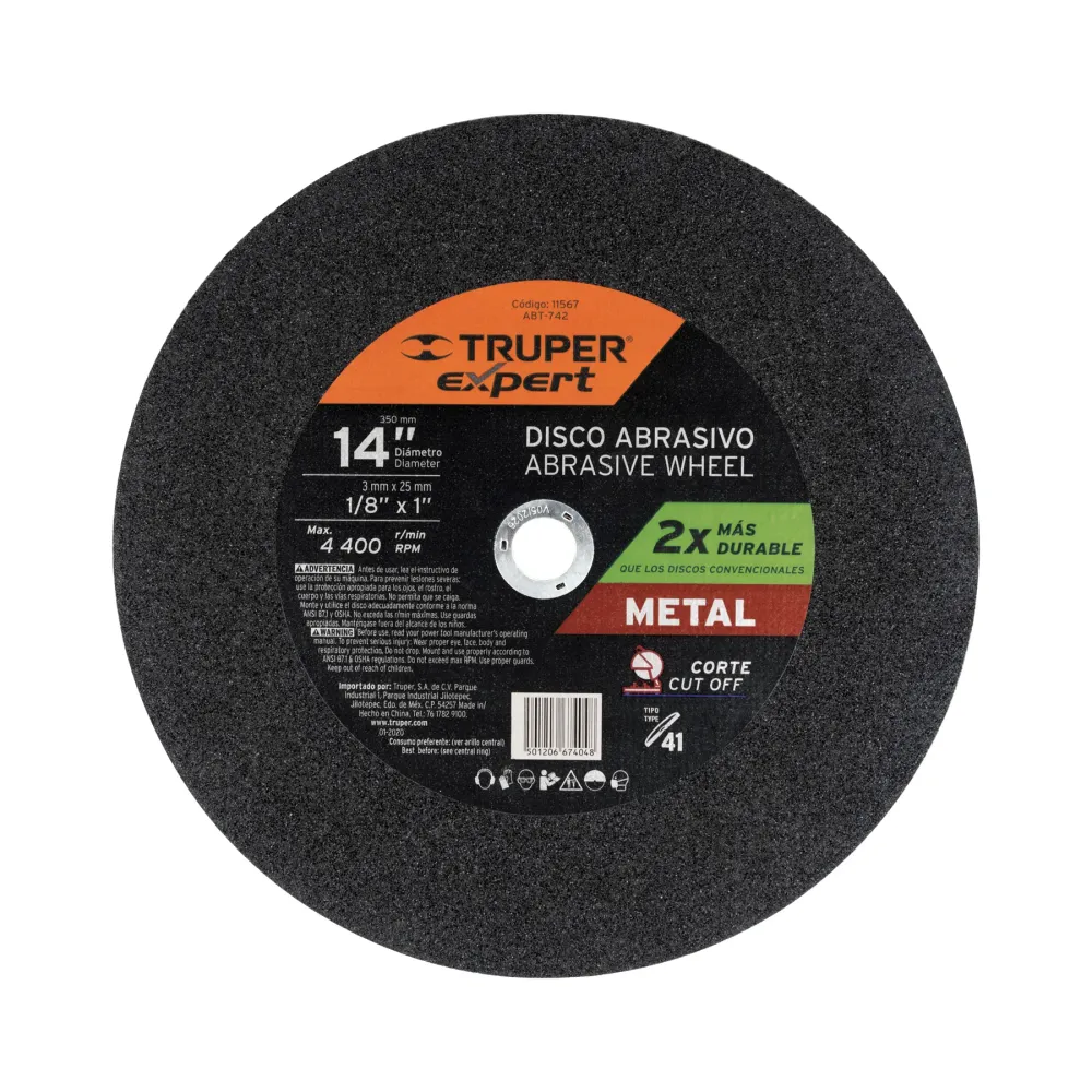 Disco Tipo 41 de 14' x 3 mm para corte de metal, Expert 11567 ABT-742
