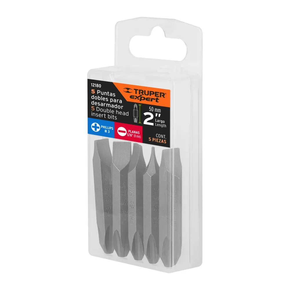 Estuche con 5 puntas dobles PH3 y 5/16" largo 2", Expert
