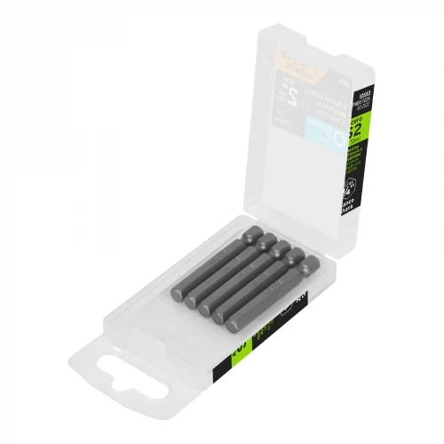 Estuche con 5 puntas hexagonales de 1/4mm largo 2', Expert 12653 PUDE-7225