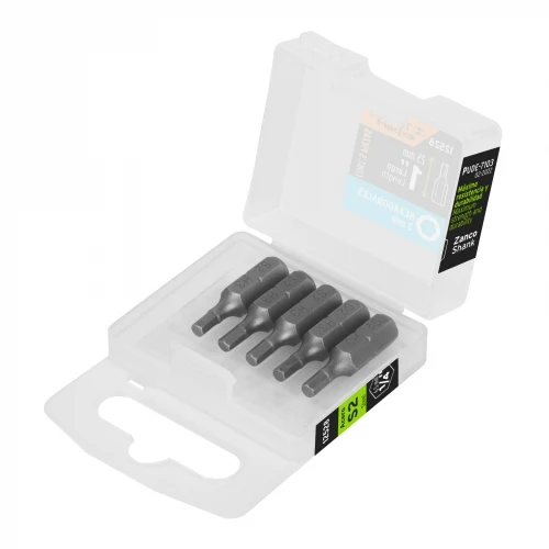 Estuche con 5 puntas hexagonales de 3 mm largo 1', Expert 12528 PUDE-7103
