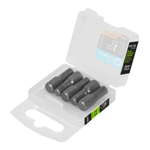 Estuche con 5 puntas hexagonales de 8 mm largo 1', Expert 12577 PUDE-7108