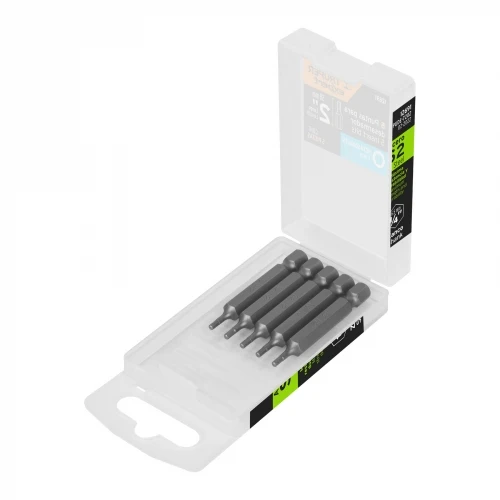 Estuche con 5 puntas hexagonales de 2 mm largo 2', Expert 12691 PUDE-7202