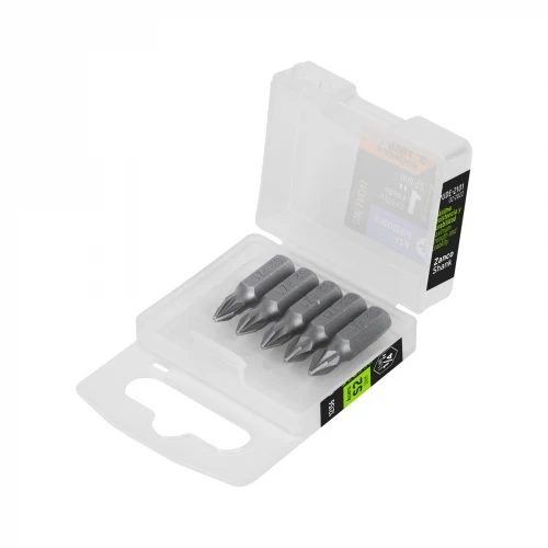 Estuche con 5 puntas pozidriv PZ1 largo 1', Truper Expert 12156 PUDE-2101