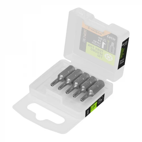 Estuche con 5 puntas torx T10 con seguro largo 1', Expert 12263 PUDE-6110