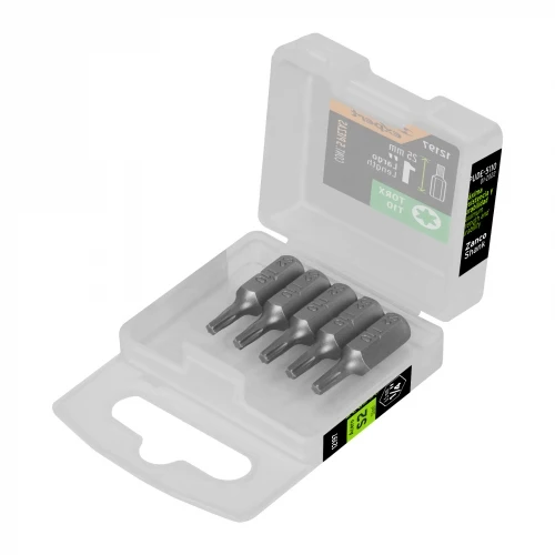 Estuche con 5 puntas torx T10 largo 1', Truper Expert 12197 PUDE-5110